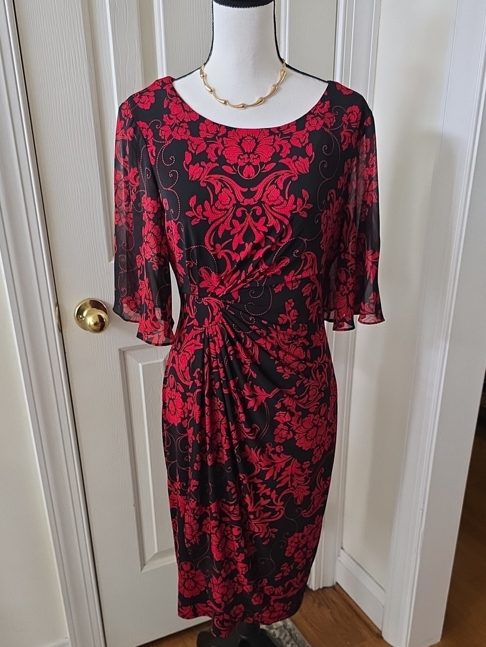 CONNECTED APPAREL BRAND WOMEN'S RED & BLACK DRESS SIZE 8